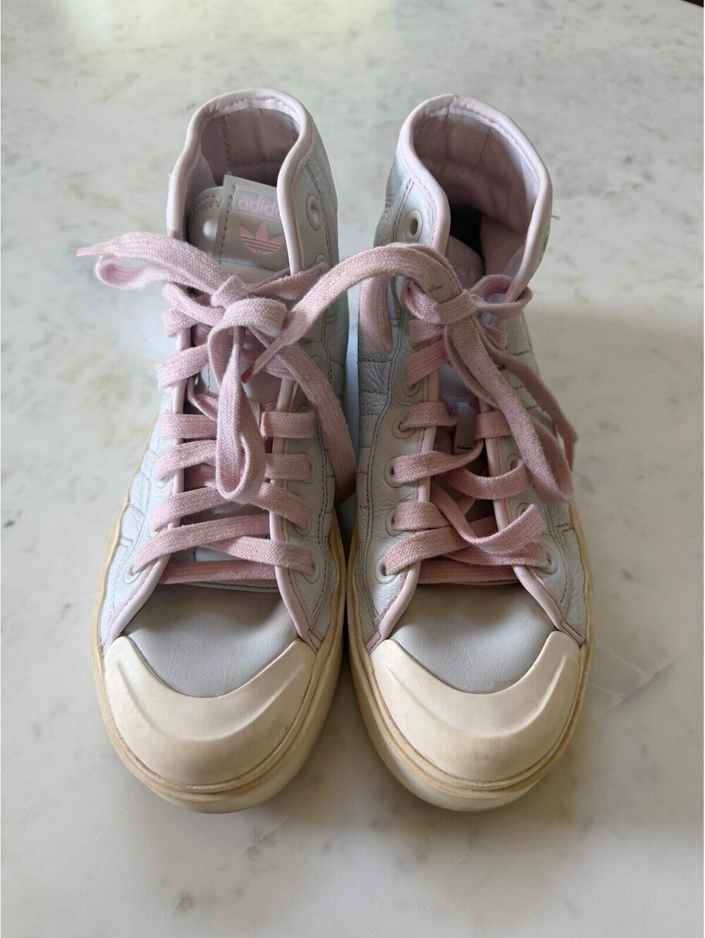 adidas Nizza Bonega Mid sneakers Cloud White / Almost Pink colorway - Size 7